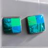 plant/Sterling Silver 925 Pierced Earrings Turquoise & Malichite-0-thumbnail