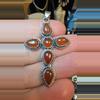 plant/ Sterling SILVER Carnelian cross -0-thumbnail