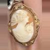 plant/Sterling silver gold wash Victorian Cameo  Antiques -0-thumbnail