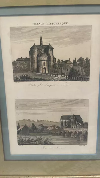 plant/Antique Framed Engraving titled "FRANCE PITTORESQUE"-1-thumbnail