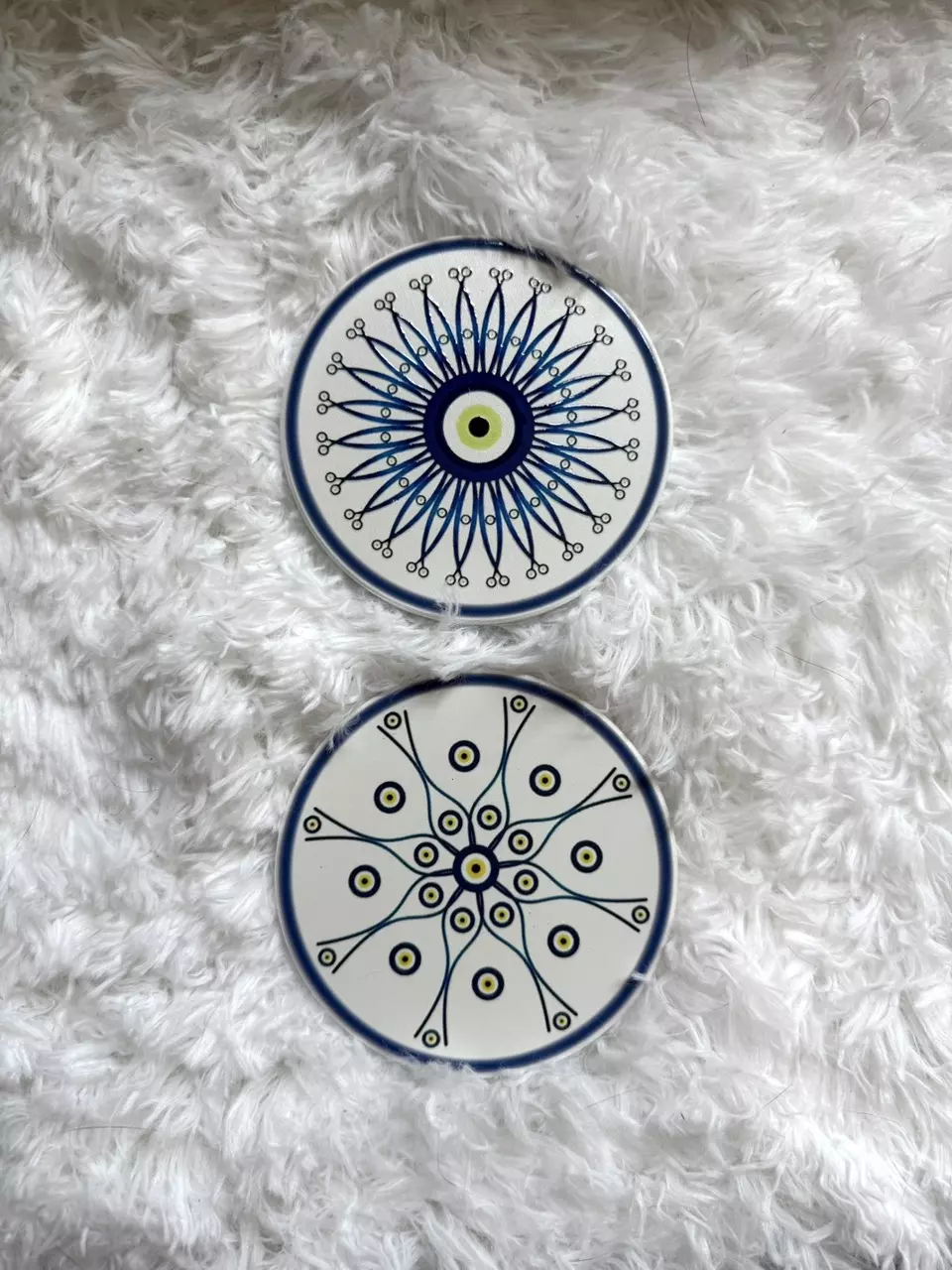 plant/2 piece coaster set, cork backing-0