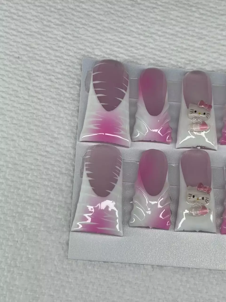 plant/Pink hello kitty duck nails press on nails-0