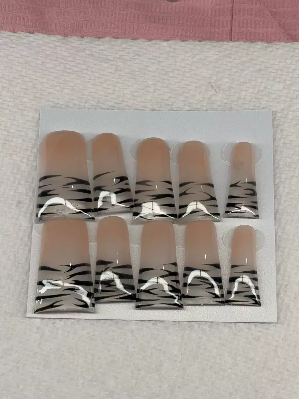 plant/Zebra print duck nails press on nails-1