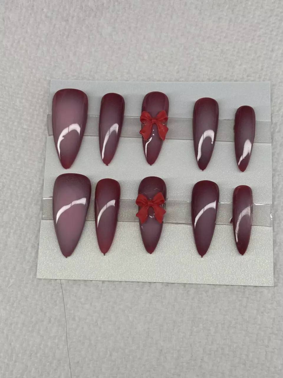 plant/Cute red and pink aura press on nails-0