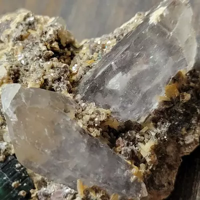 plant/Green Tourmaline+Smoky Quartz on Matrix-4-thumbnail