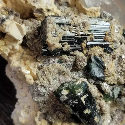 plant/Green Tourmaline+Smoky Quartz on Matrix-5-thumbnail