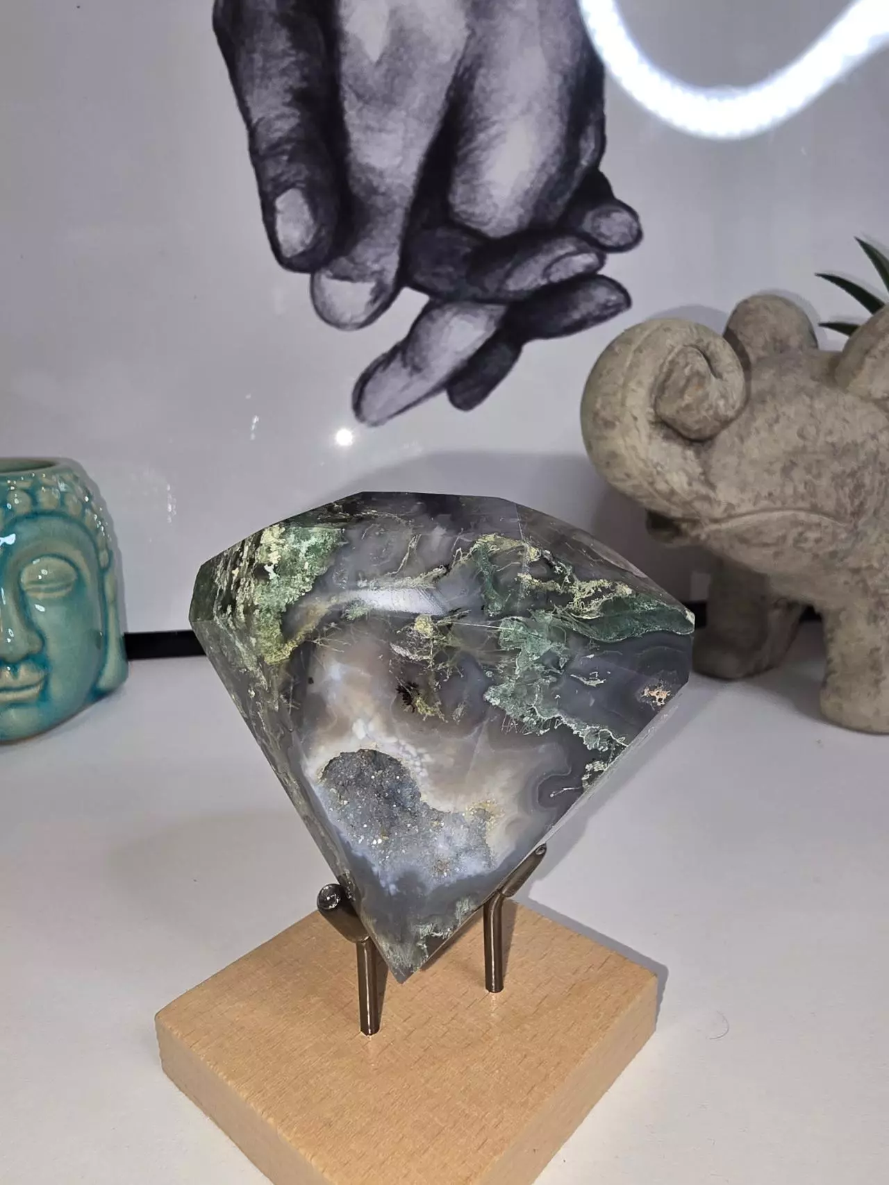 plant/Moss Agate Diamond Cut-1