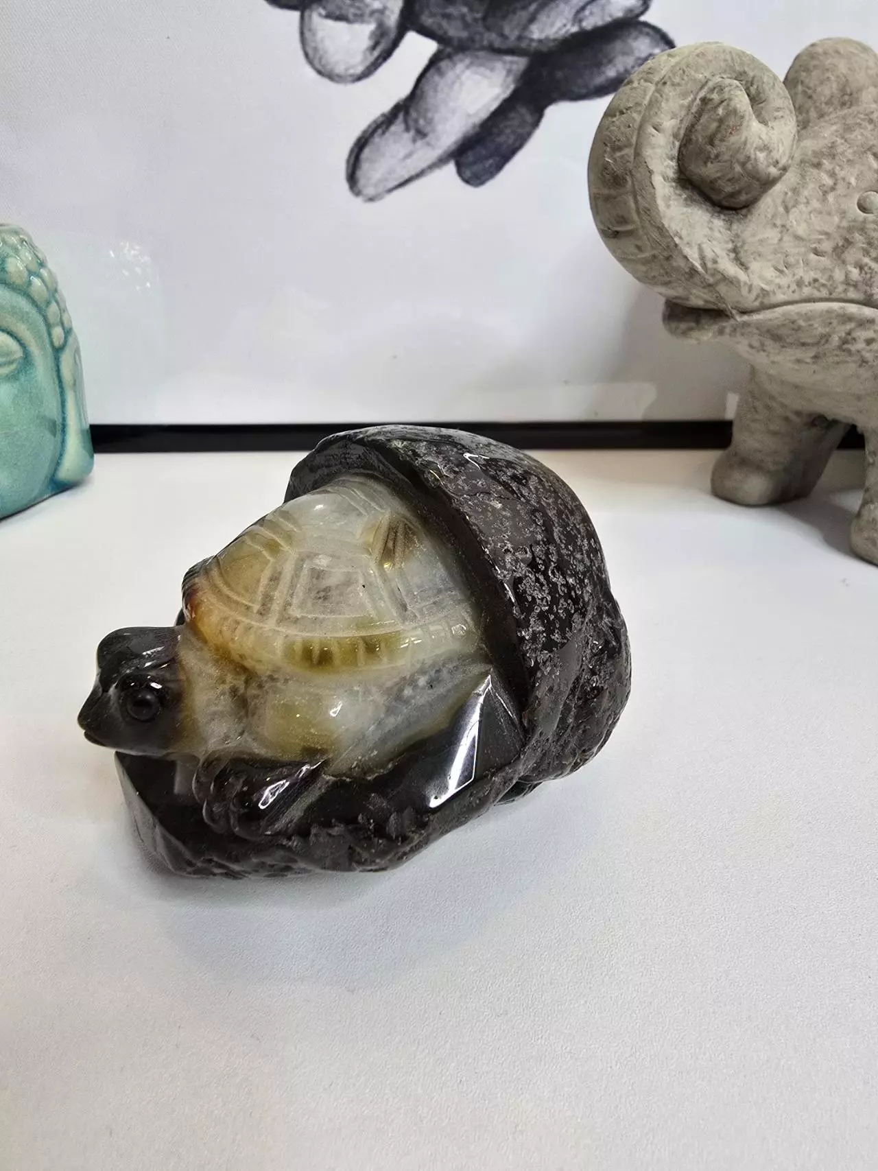 plant/Agate Geode Turtle Carving-1