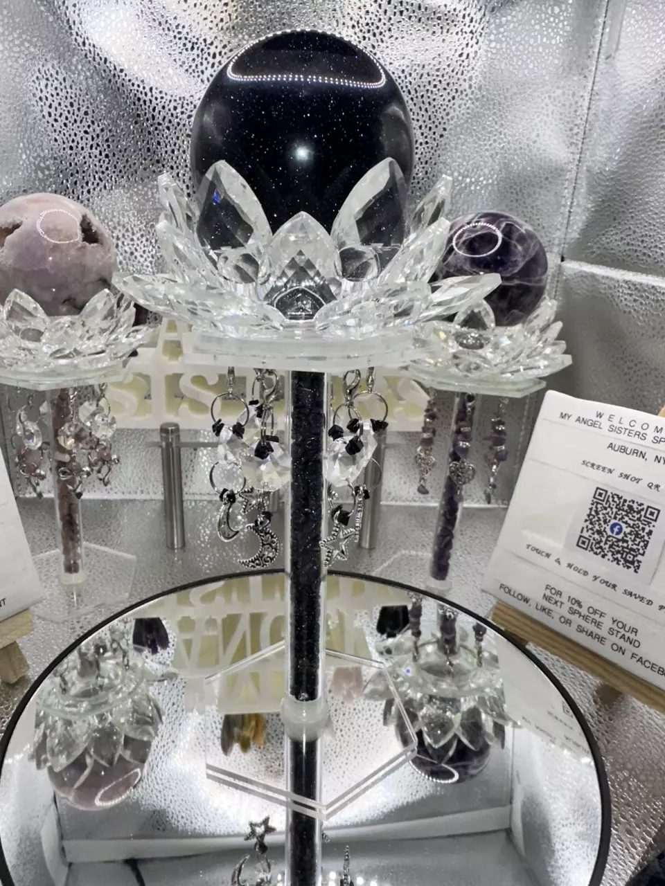 plant/61mm Blue Sandstone Sphere & Stand Set-1