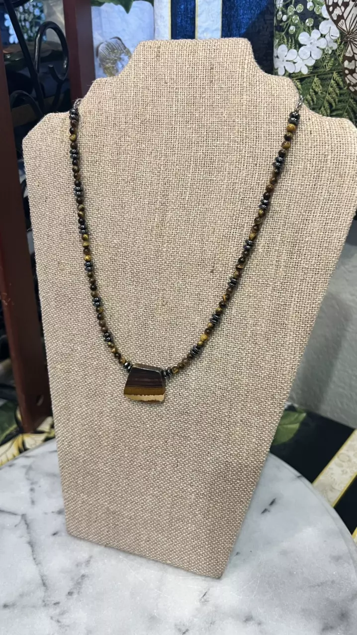 plant/Tigers Eye & Hematite-1