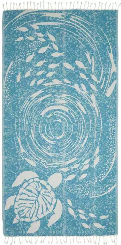 plant/Tourbillon Turkish Towel - Turquoise-0