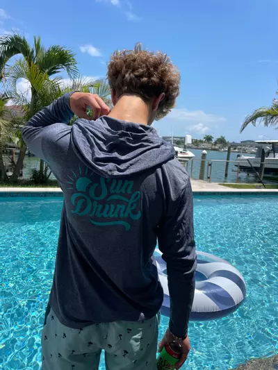 plant/High Performance UPF Shirt 50+ Heather Navy with Hood-5-thumbnail