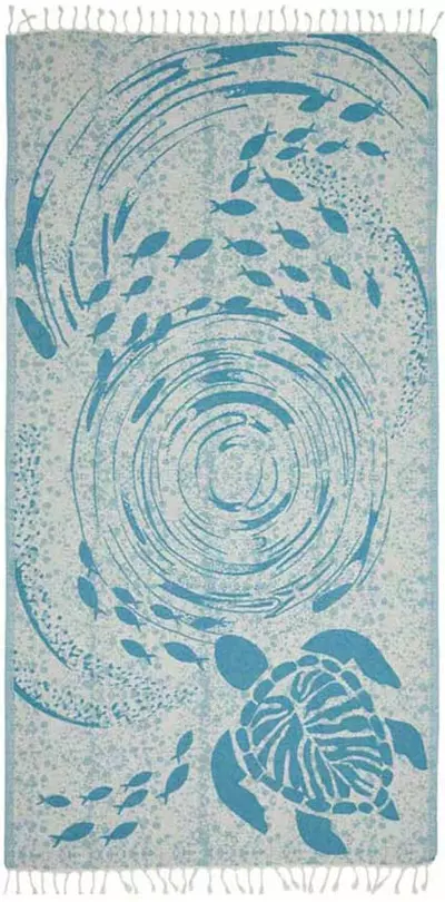 plant/Tourbillon Turkish Towel - Turquoise-2-thumbnail