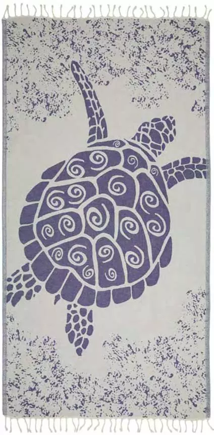plant/Galapagos Turtle Turkish Towel - Bleue-0