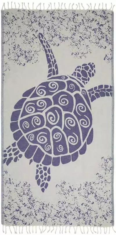 plant/Galapagos Turtle Turkish Towel - Bleue-0-thumbnail