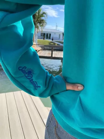 plant/Hoodie - Teal with Sun Drunk Design-3-thumbnail