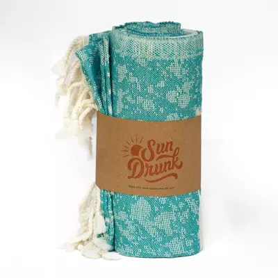 plant/Tourbillon Turkish Towel - Turquoise-5-thumbnail