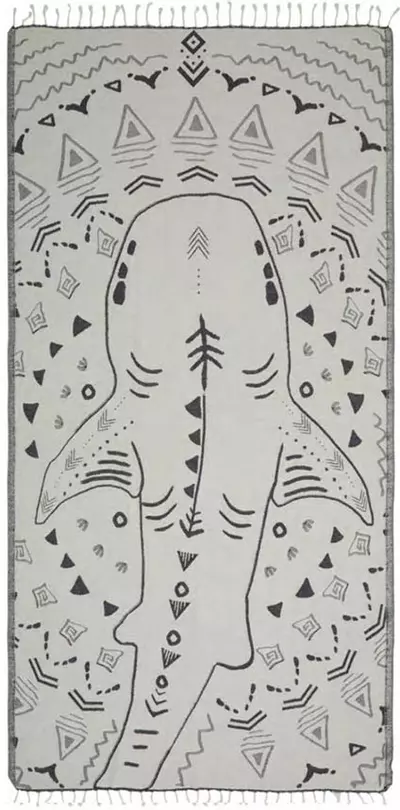 plant/Shark Turkish Towel - Noir-3-thumbnail