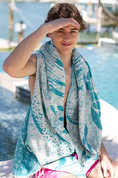 plant/Tourbillon Turkish Towel - Turquoise-1
