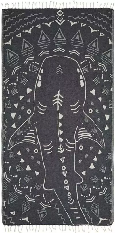 plant/Shark Turkish Towel - Noir-0-thumbnail