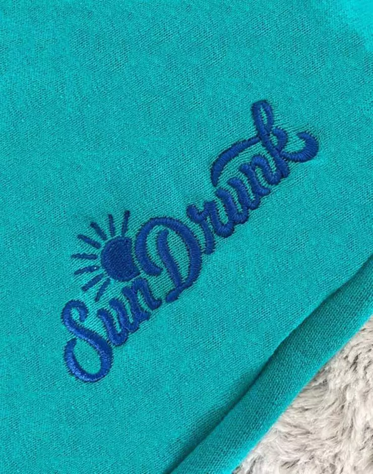 plant/Hoodie - Teal with Sun Drunk Design-4