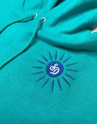 plant/Hoodie - Teal with Sun Drunk Design-2-thumbnail