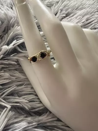 plant/Size 8 black crystal ring-0-thumbnail