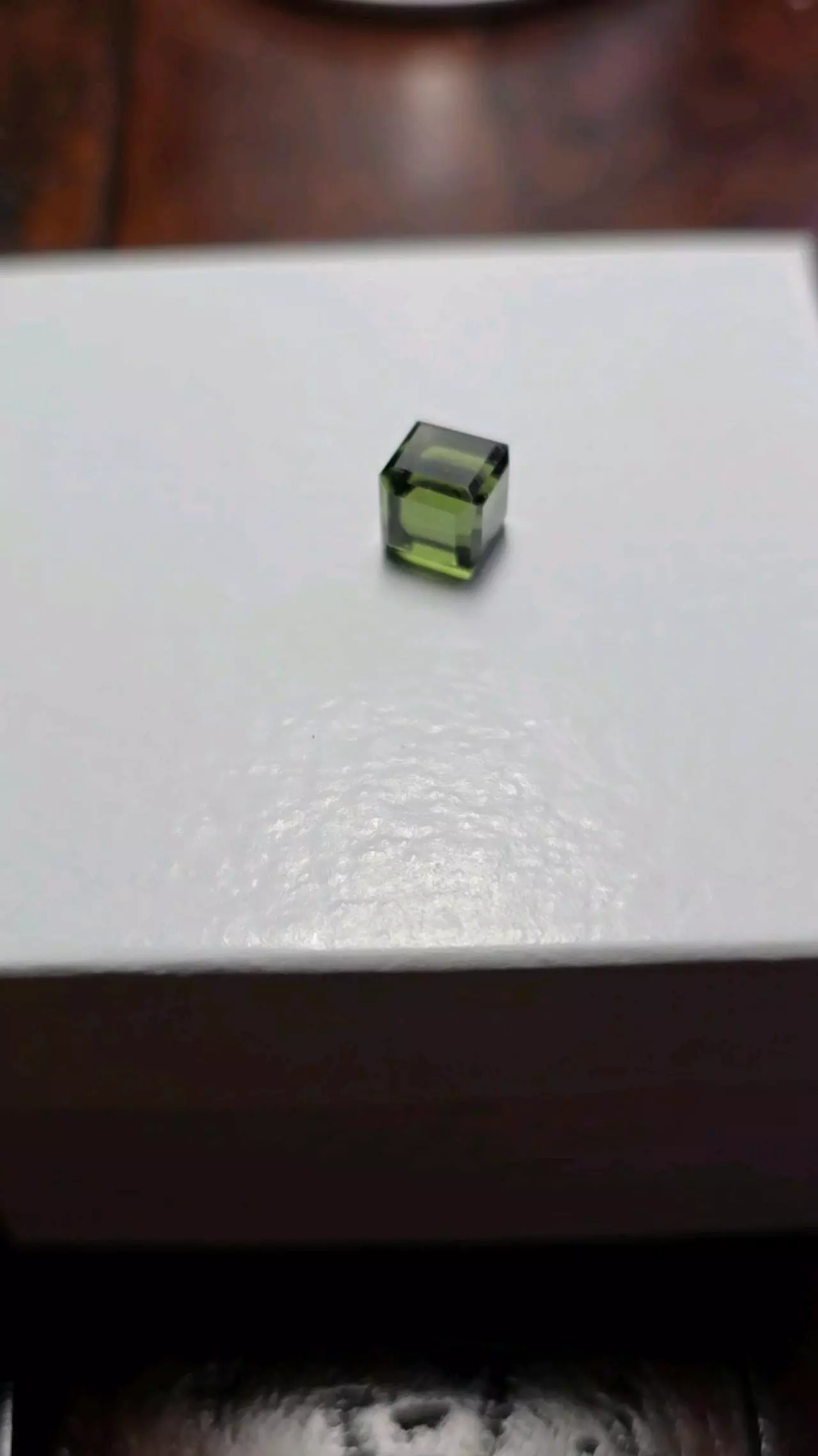 plant/Moldavite cube 7 mm-2