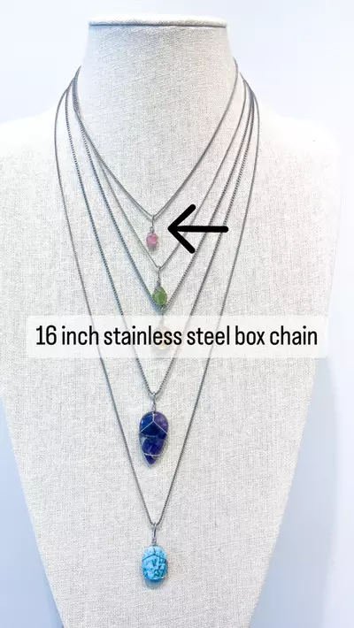 plant/16inch stainless steel box chain (stone not included)-0-thumbnail