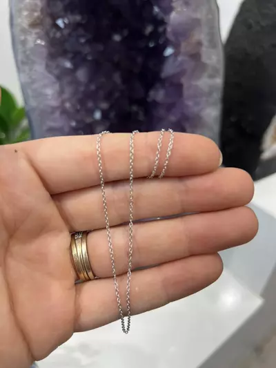 plant/Sterling Silver Dainty Chain 16-18inch-0-thumbnail