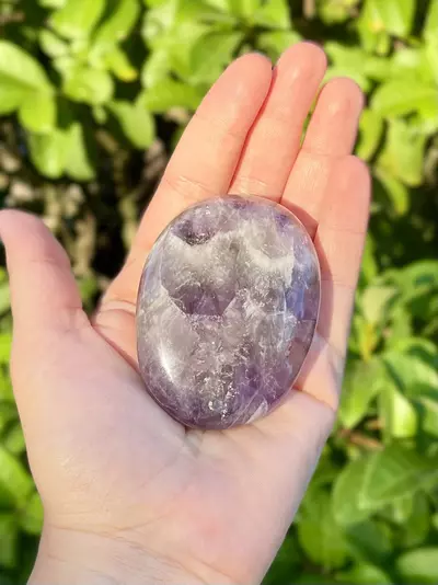 plant/Chevron “Dream” Amethyst Palmstone AA Quality-5-thumbnail