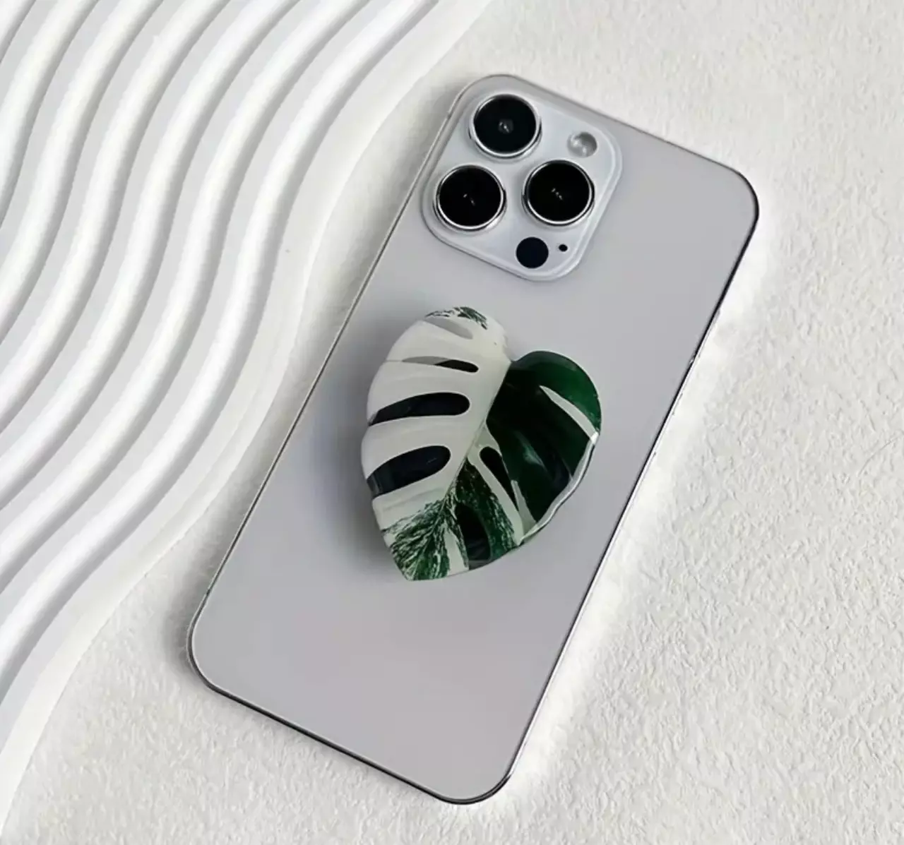 plant/Albo monstera Pop socket-0