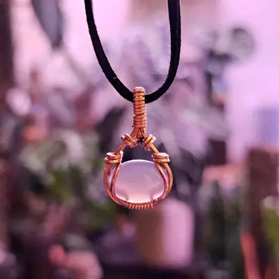 plant/Handcrafted Wire-Wrapped Gray Agate Pendant-2-thumbnail