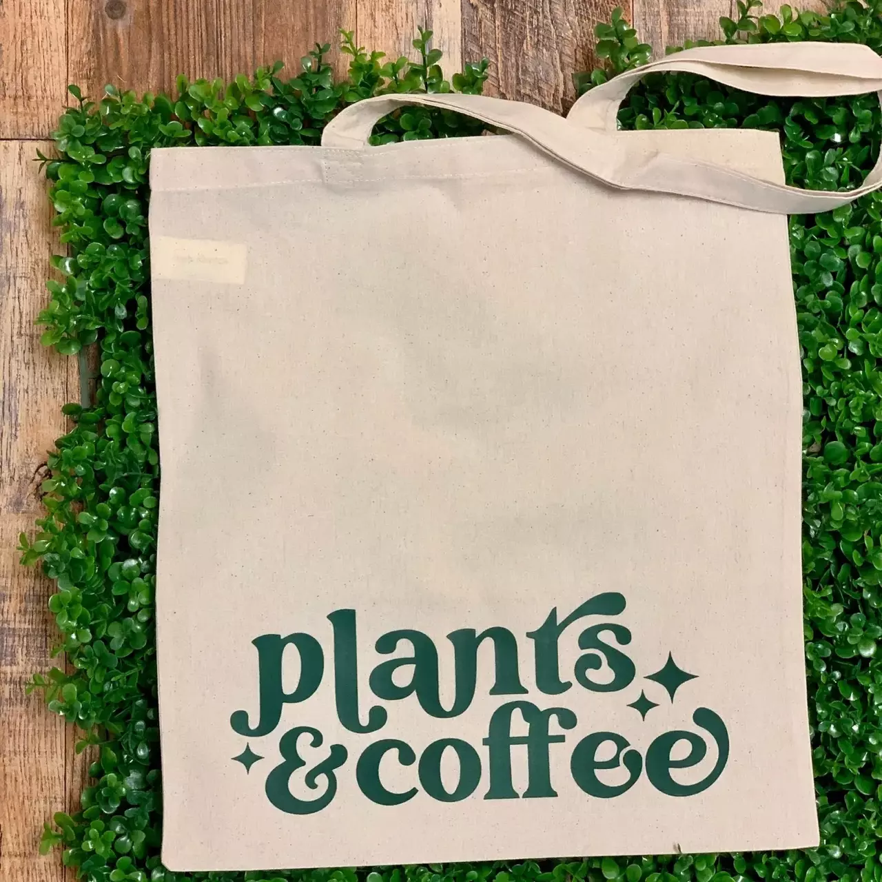 plant/Plants & Coffee Cotton Tote Bag-0