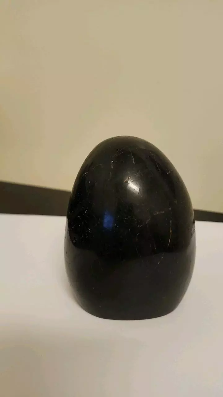 plant/Black tourmaline smooth dome shaped was 156-3