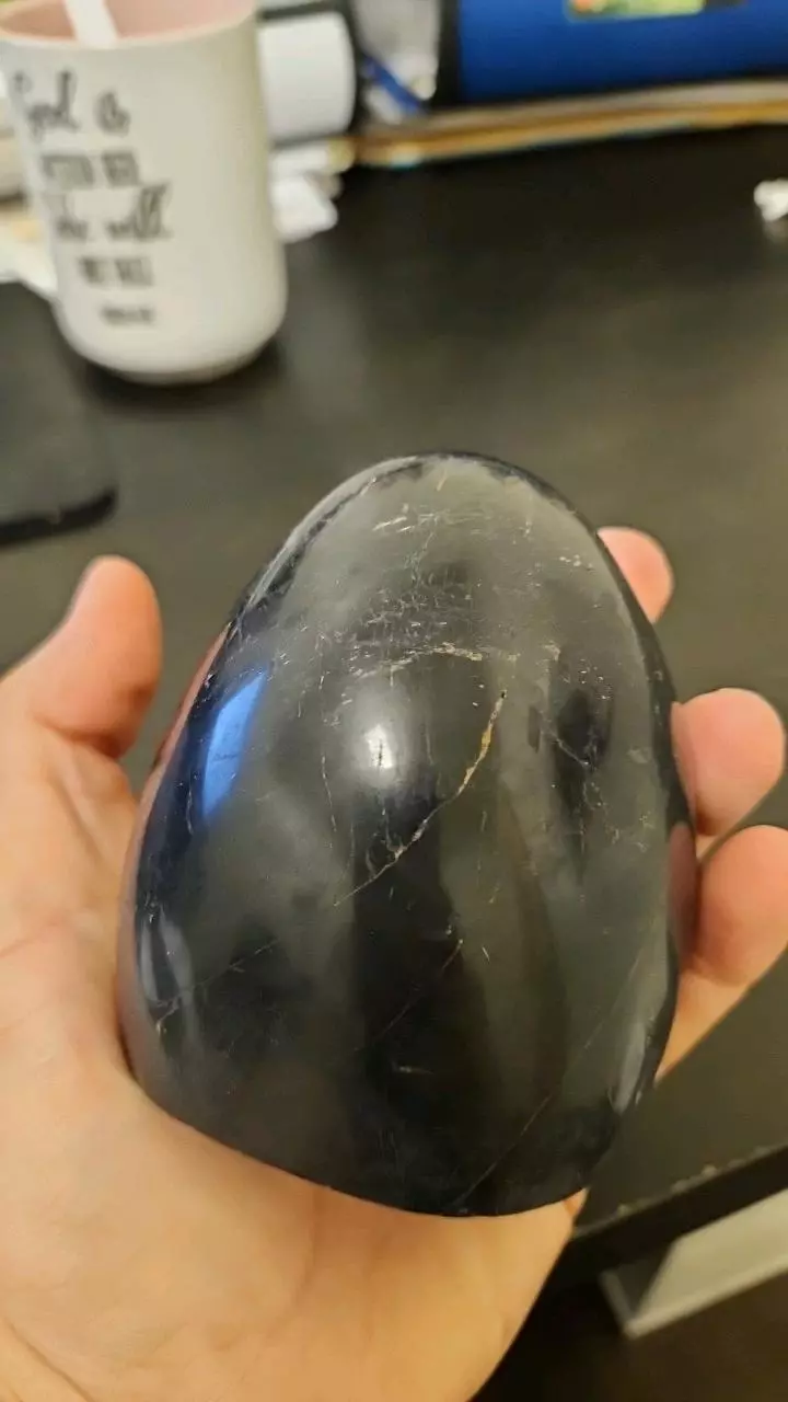 plant/Black tourmaline smooth dome shaped was 156-1