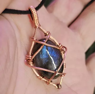 plant/Handcrafted Wire Wrapped Labradorite Pendant-3-thumbnail