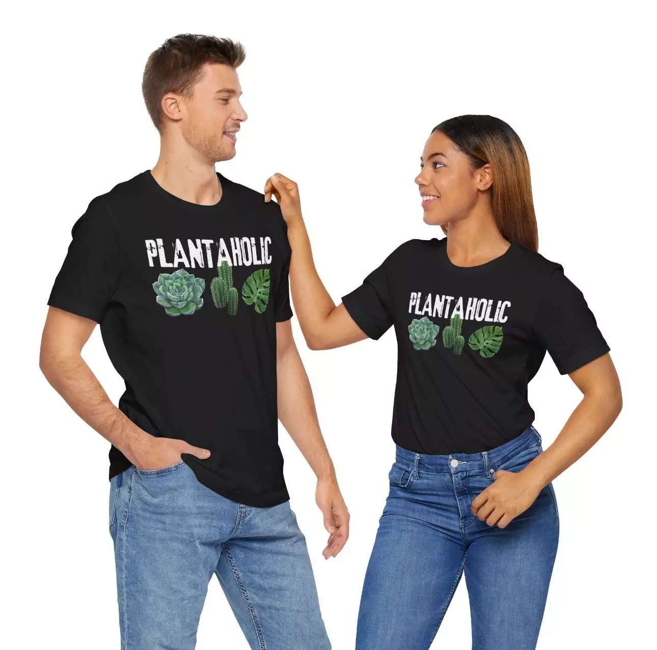 plant/Plantaholic Unisex Black 100% Cotton T-shirt-2