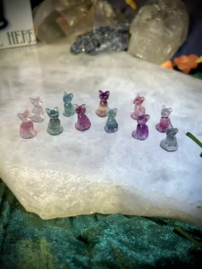 plant/Rainbow Fluorite Carving XXS - Sphinx Hairless Cat-0-thumbnail