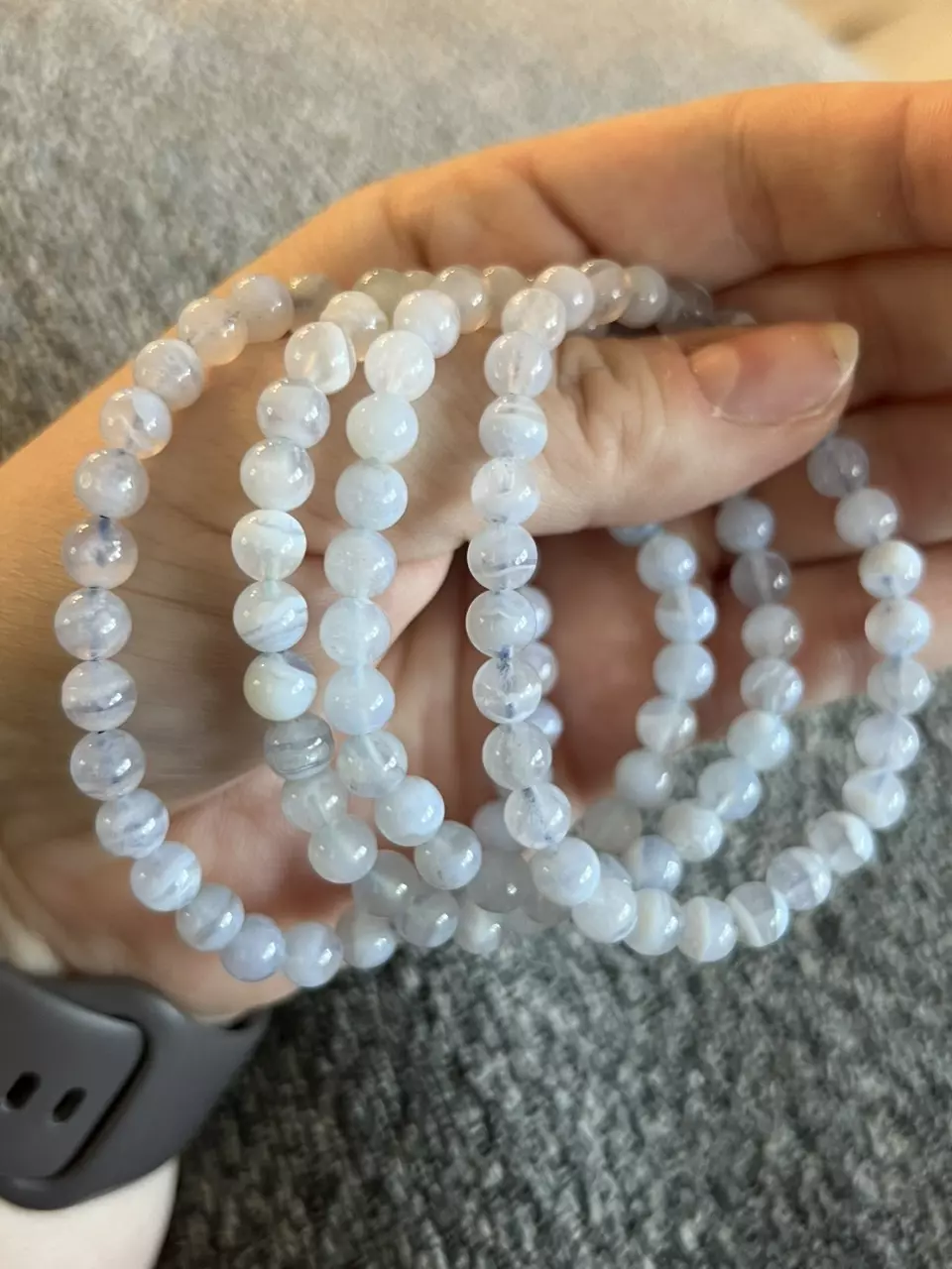 plant/Blue lace agate bracelet-0