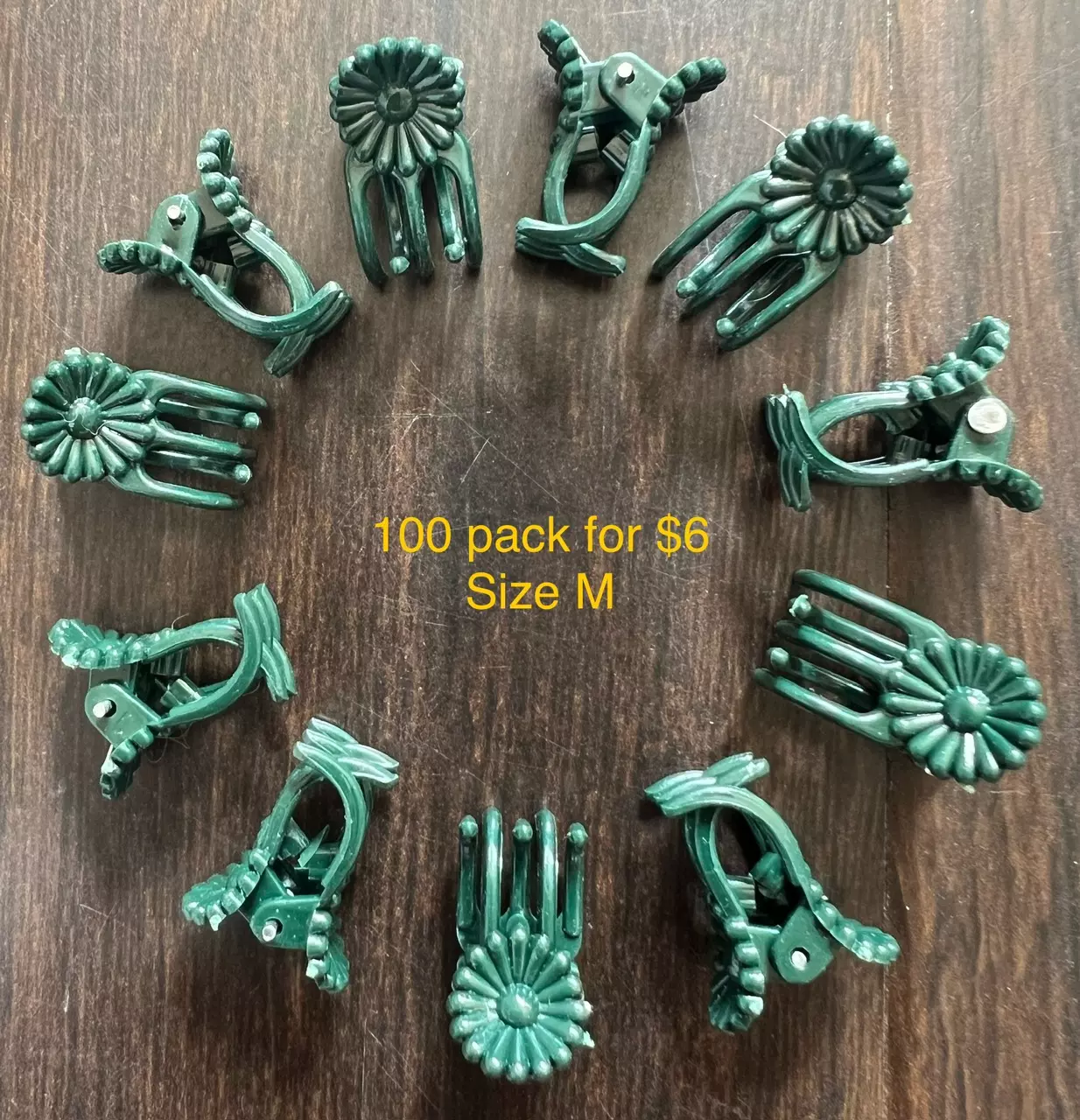 plant/100 pack Green clips size M-0
