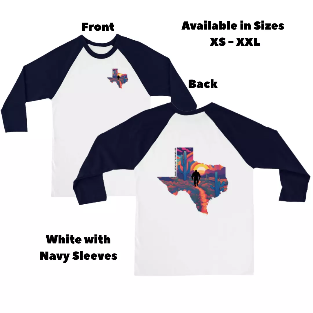 plant/White with Navy Sleeves - Texas Wild 3/4 Baseball Tee-0