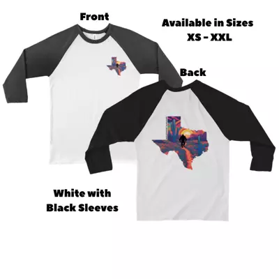 plant/White with Black Sleeves - Texas Wild 3/4 Baseball Tee-0-thumbnail