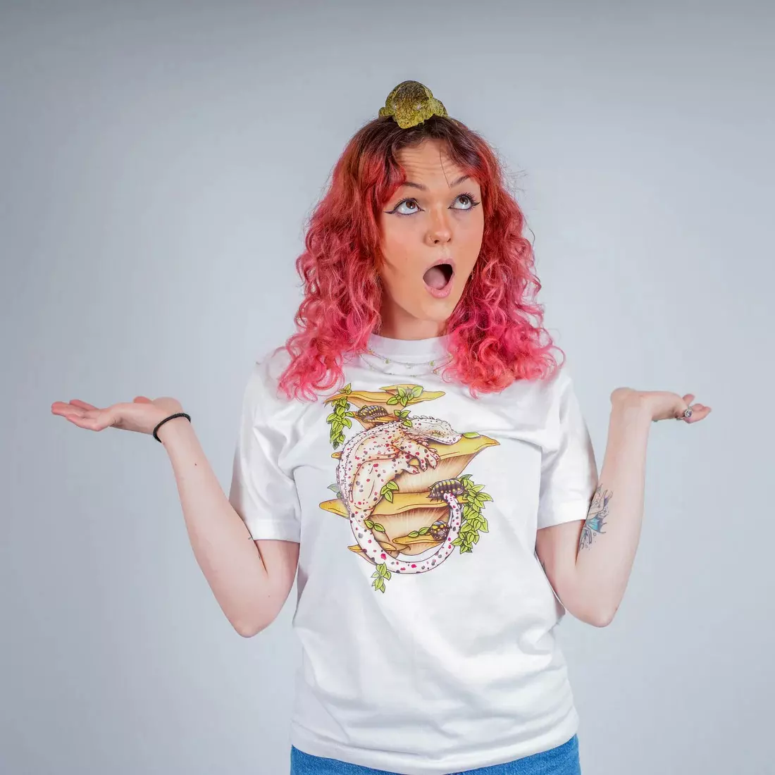 plant/Crested Gecko Mushroom T-shirt-0