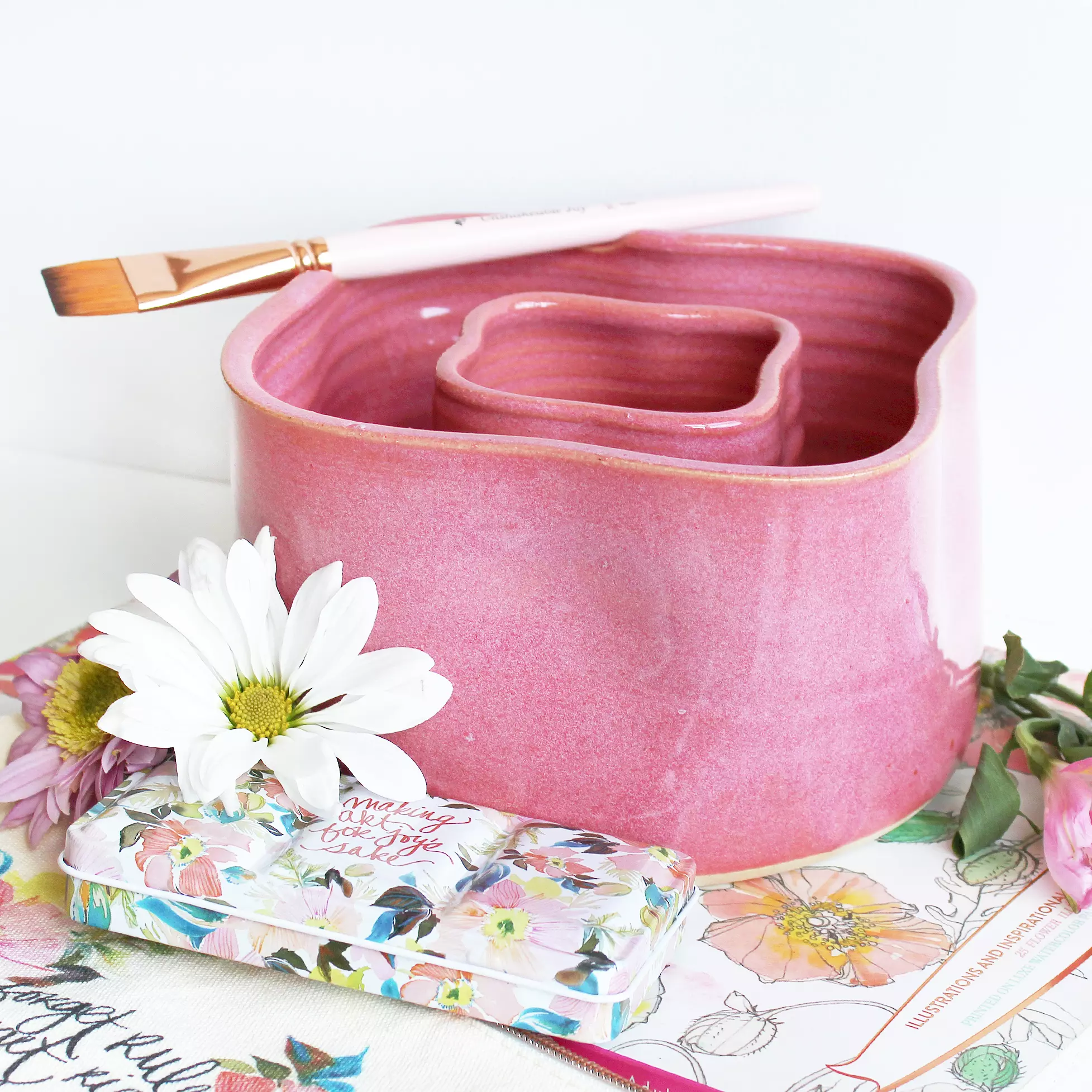 plant/Pink Double Well Painter's Pot-0