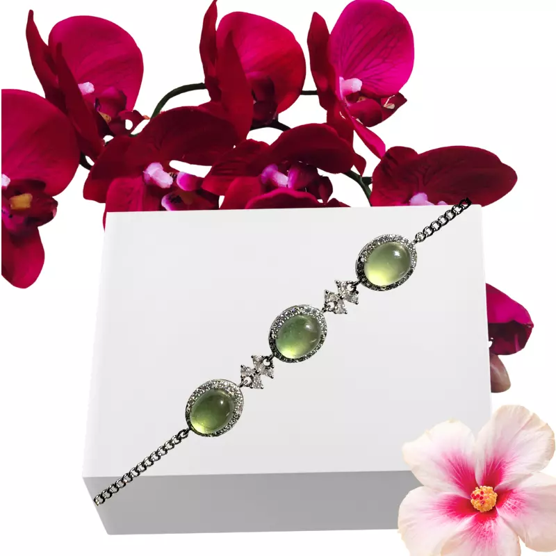 plant/Green Fluorite Crystal Bracelet-0