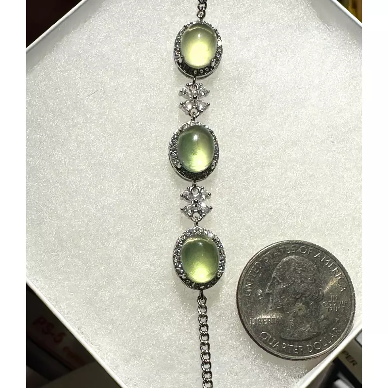 plant/Green Fluorite Crystal Bracelet-1