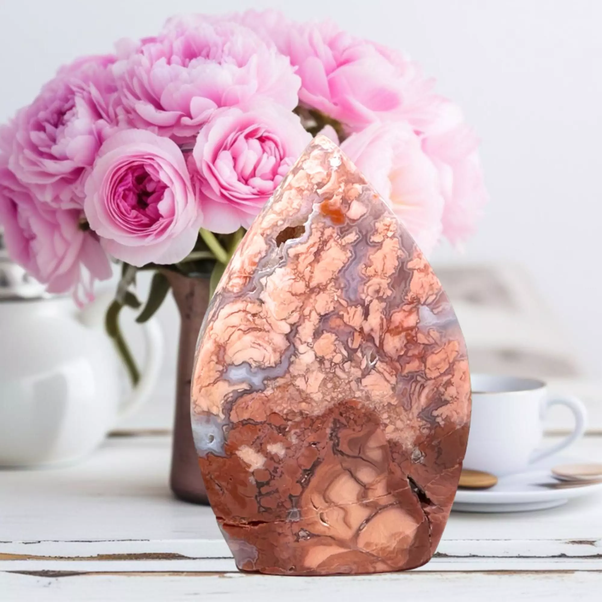 plant/Pink Cotton Candy Agate Crystal Freeform-0