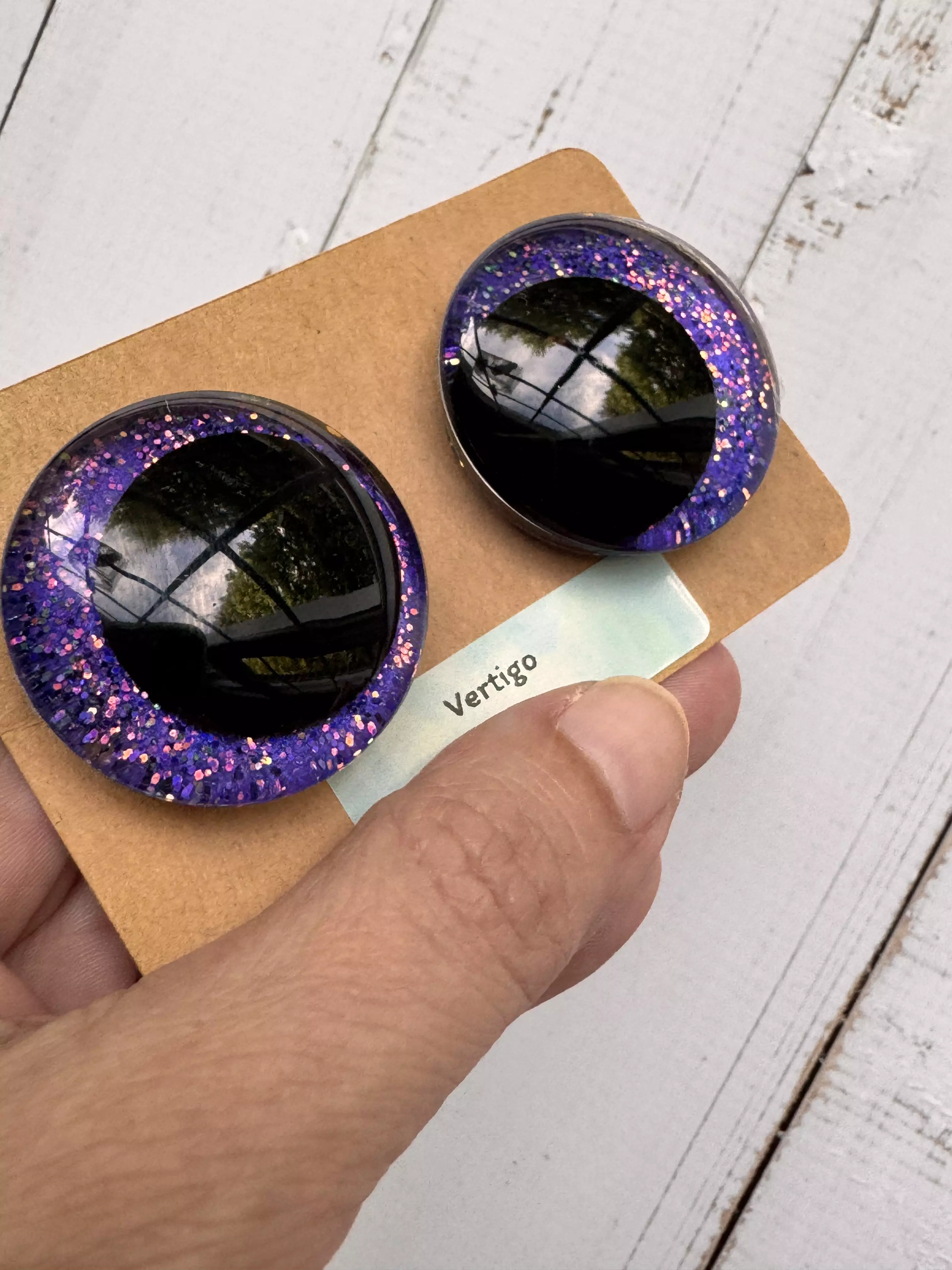 plant/Vertigo Purple Glitter (Various Sizes) Safety Eyes -0