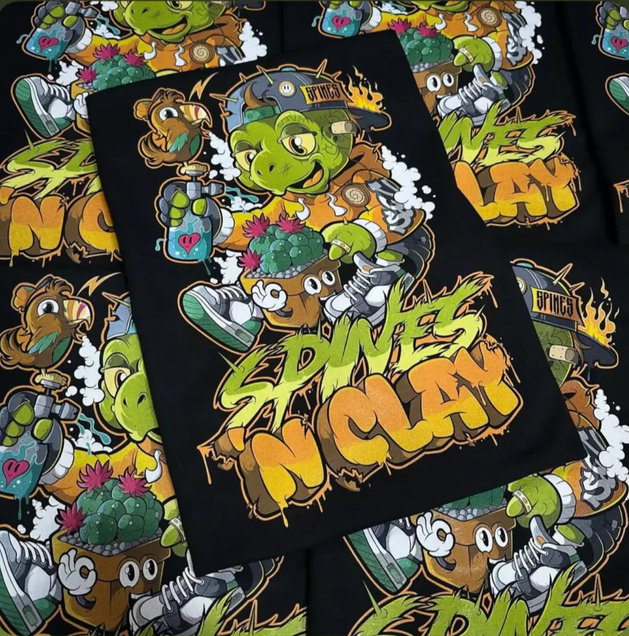 plant/T-Shirt Tortoise - Cotton Black-0